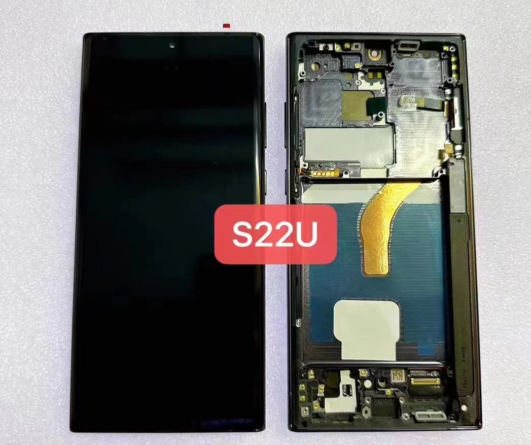 For Samsung S22 Ultra Screen Assembly s22u Touch LCD Display Inner and Outer Integrated Screen with Frame s9080