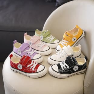 Children's Canvas Shoes for Boys 2025 Spring/Autumn New Style Girls' White Sneakers Versatile Casual Shoes Big Kids' Board Shoes