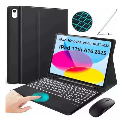 Suitable for iPad 11th generation touch backlit Bluetooth keyboard set Apple A16 keyboard and mouse set with touch screen pen 10th generation