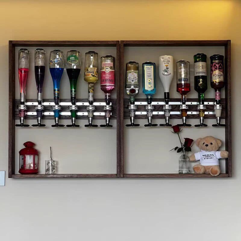 Liquor Dispenser Wall-Mounted Pouring Rack, Measuring Base Wine Pouring Tool for Bars, Home Parties