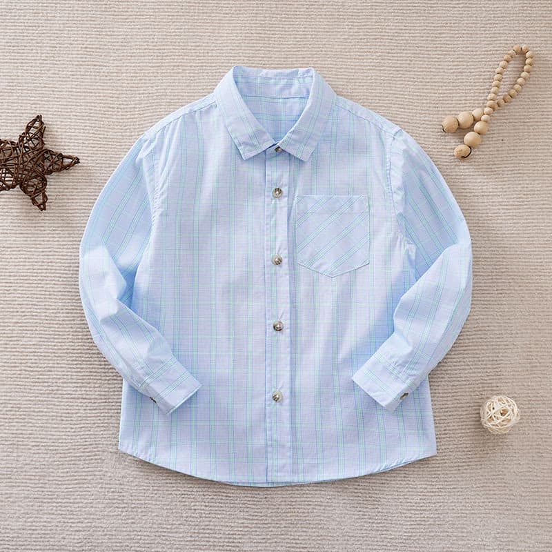 Boys Shirt Jacket 2025 Autumn Collection Medium and Large Children Pure Cotton Plaid Long Sleeve Shirt Casual Kids Wear