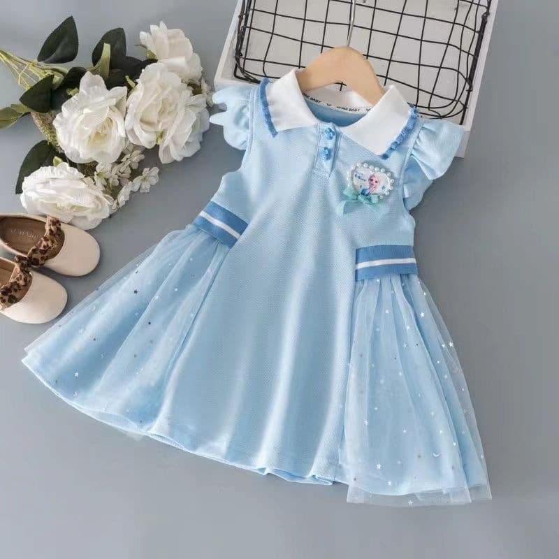 Elsa Princess Dress Girls Summer Dress 2026 New, Baby Polo Dress, Kids Summer Elsa Dress