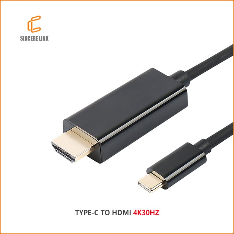 Factory wholesale Type-C to HD 1.4 cable, 1.8m length, 4K 30Hz, USB 3.1 to HDTV.