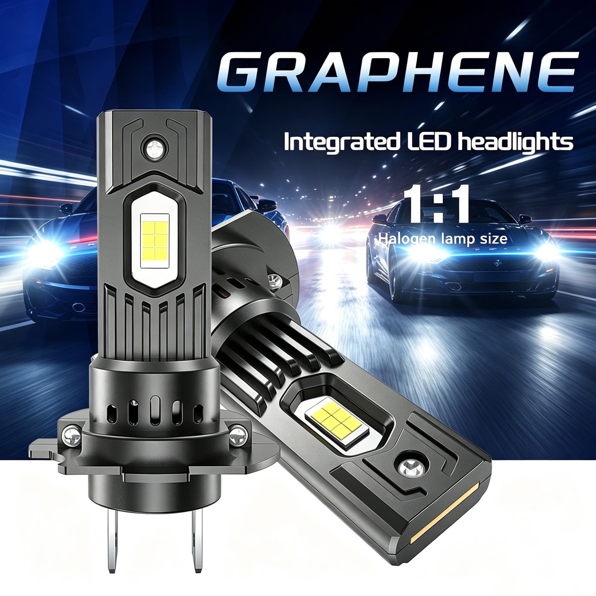 Cross-Border Bestseller Z9 High-Power Car LED Headlight Graphene Fanless Model LED Light Direct Plug H7 LED Headlight