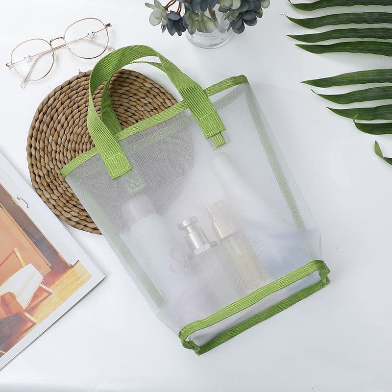 Vintage Cute Transparent Mesh Tote Bag, Fresh Girl Style Magazine Bag, Beach Mesh Handbag