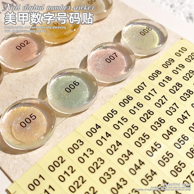 Nail Art Number Stickers Nail Polish Nail Art Number Letter Round Stickers Journaling Supplies Label Coding Wholesale
