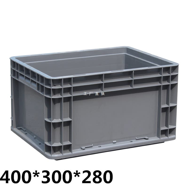 Plastic Large Turnover Box Rectangular Gray Logistics Container Storage Box Organizer Bin Crate