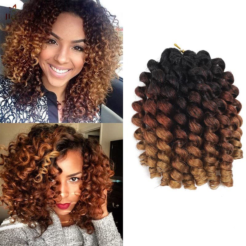 Women's wigs, synthetic fiber braided, spiral curls, African-style twisted braids, short wavy hair.