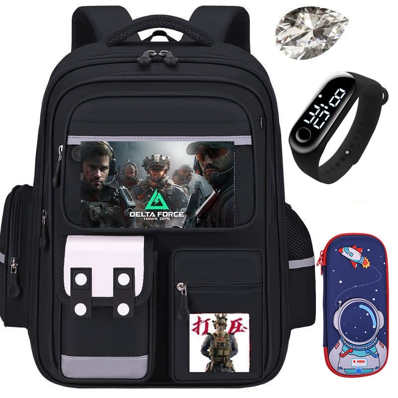 【Heart of Africa】Delta Force Backpack for Primary School Students Grades 1-6, Spine Protection, Load-Reducing, Large Capacity