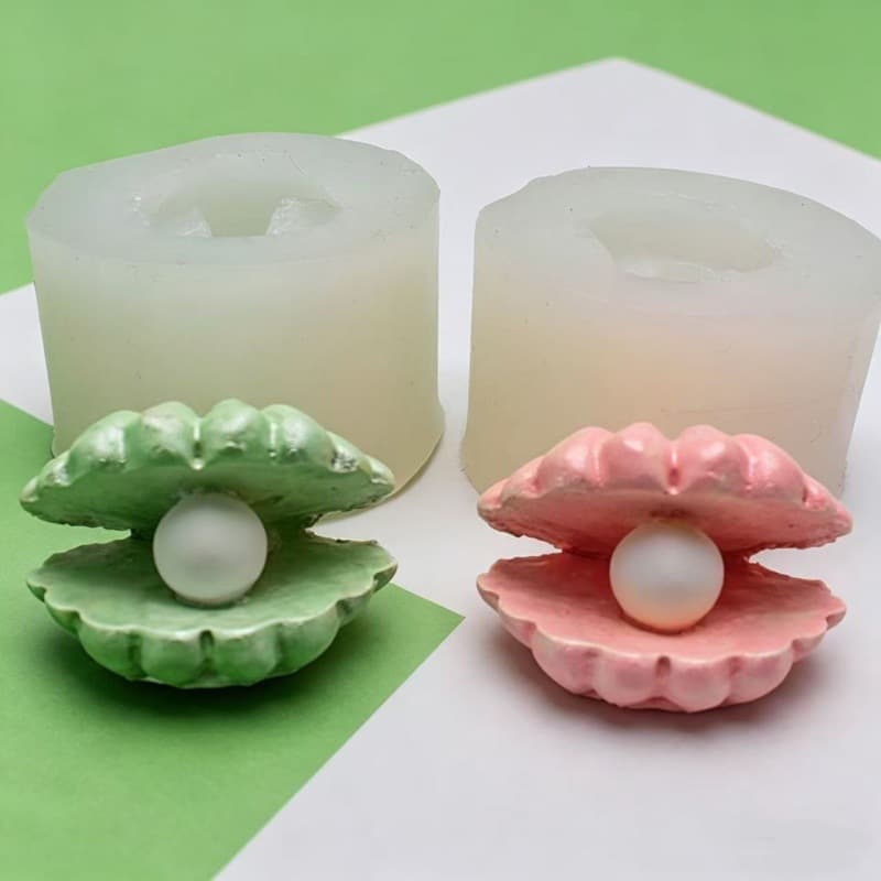 ins pearl shell silicone mold diy large scallop shaped scented candle plaster chocolate silicone mold cross-border