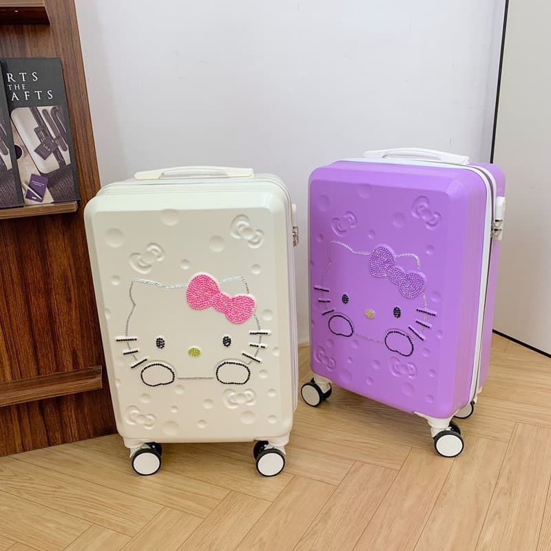 Children's cute kt cat trolley case large capacity student lightweight fashionable suitcase girls lightweight silent suitcase