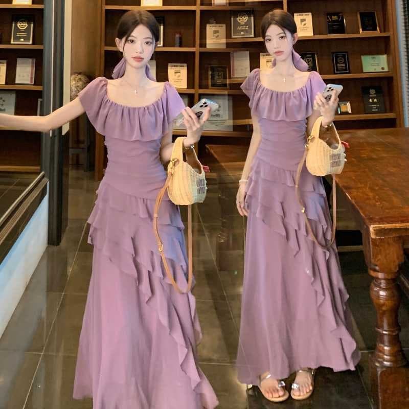 Actual photo~ Summer style very flattering fairy dress, plus size georgette dress for slightly chubby figures