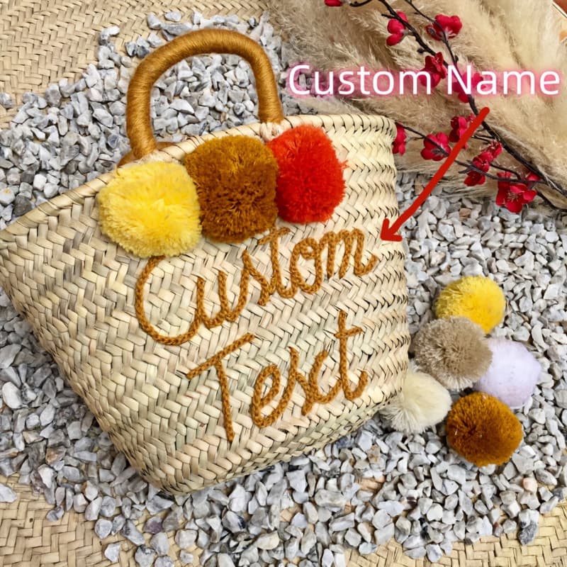 ETSY Personalized Woven Name Straw Bag, Custom Name Beach Vacation Bag Summer Fashion Tote