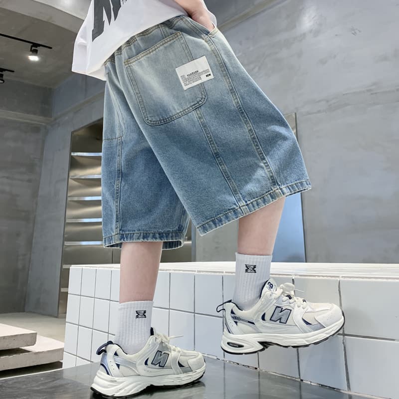 Boys' Denim Shorts Summer Thin 2024 New Style Children's Five-Point Pants Korean Version Boys' Summer Mid-Length Pants for Outdoor Wear
