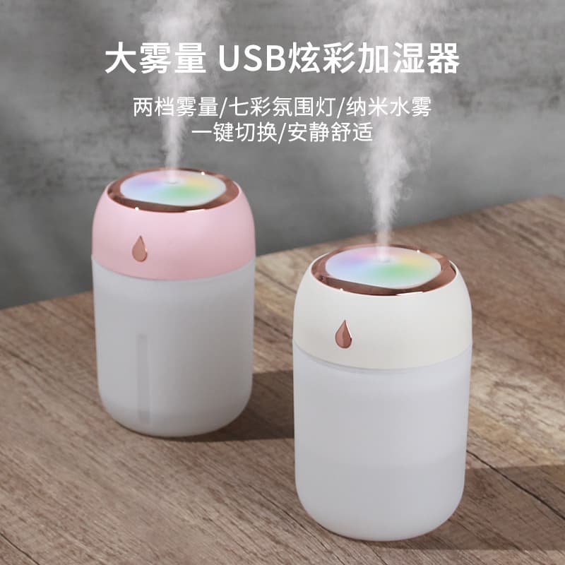 New Creative Mini Humidifier, Colorful LED USB High Mist Dual Spray Nano Hydration Device, Home Gift