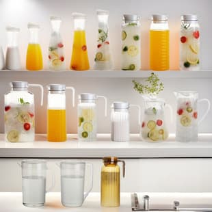 Wholesale PC Plastic Cold Water Pitcher Water Jug Juice Pitcher Acrylic Restaurant Heat-Resistant Transparent Cold Water Dispenser High Appearance