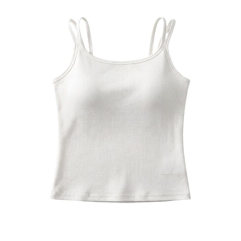 Women's Summer Camisole with Built-in Bra Pads, Backless Design, Integrated Bra Top, Student Layering Tube Top, Trendy Crop Top