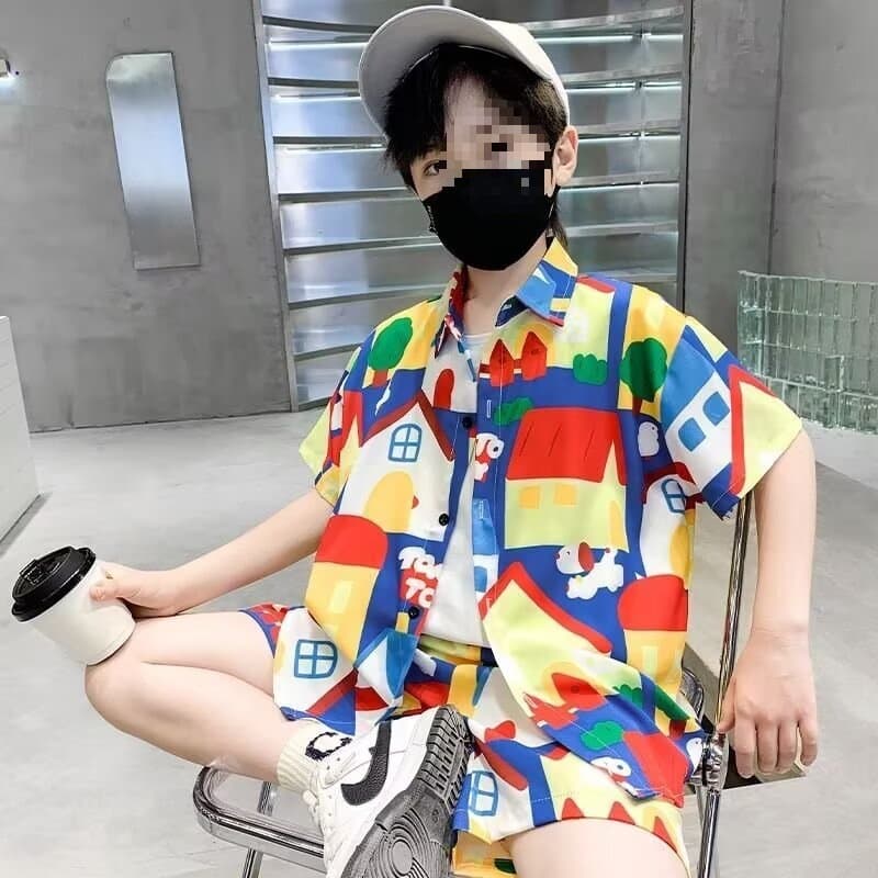 Boys Summer Set 2026 New Children's Summer Thin Short Sleeve Shirt Handsome Baby Trendy Two Piece Set