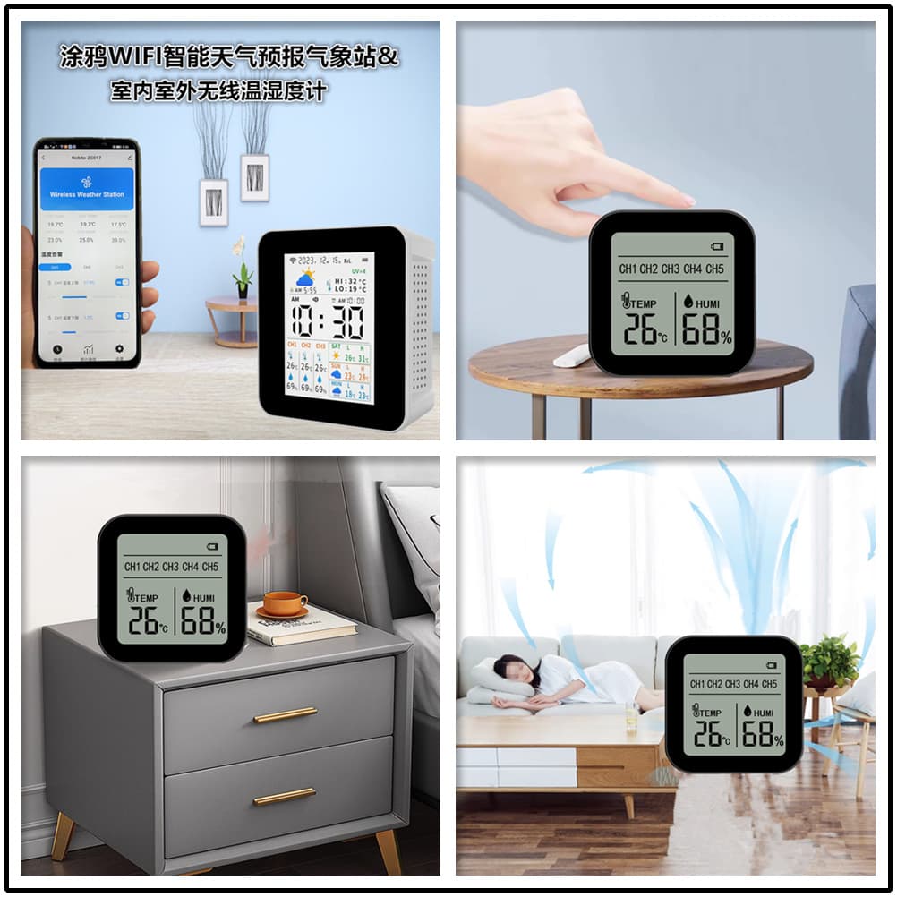 2CO17, Graffiti WiFi Smart Weather Forecast Station & Indoor/Outdoor Wireless Thermometer and Hygrometer
