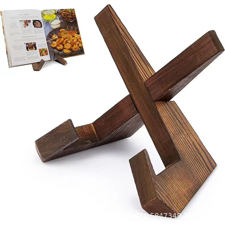 Wooden Bookshelf Food Rack Household Restaurant Menu Rack Pot Cover Rack Solid Wood Display Rack Wooden Lazy Stand Wholesale