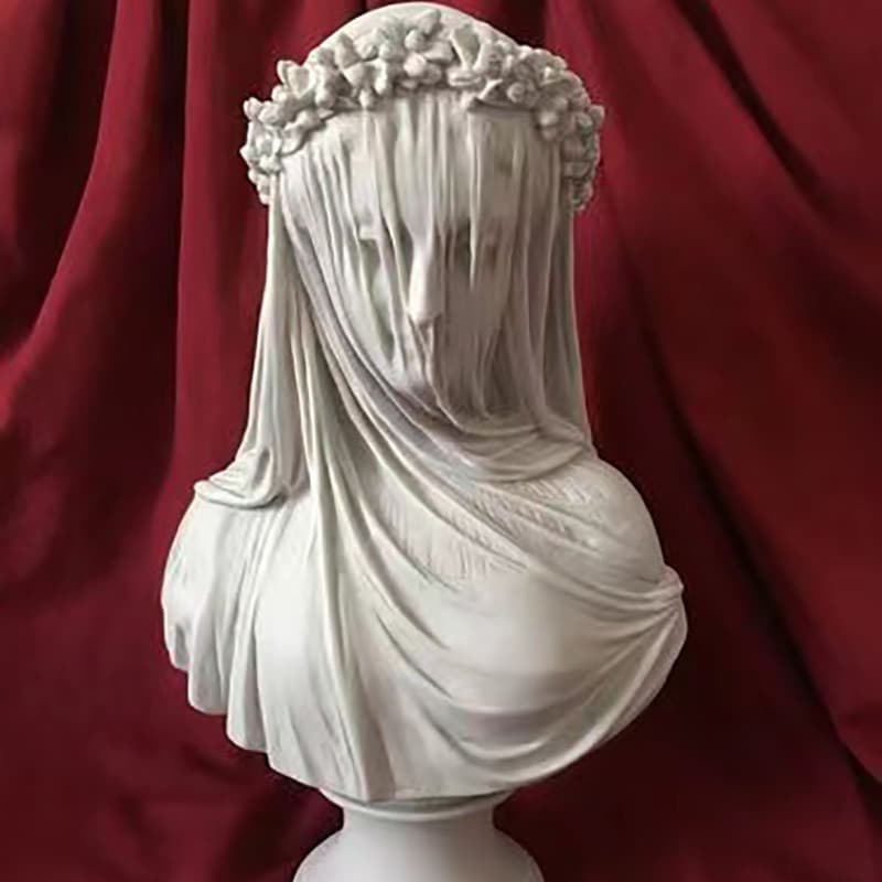 Cross-border new product white statue veiled woman creative ornaments decorative mysterious retro home decoration ornaments
