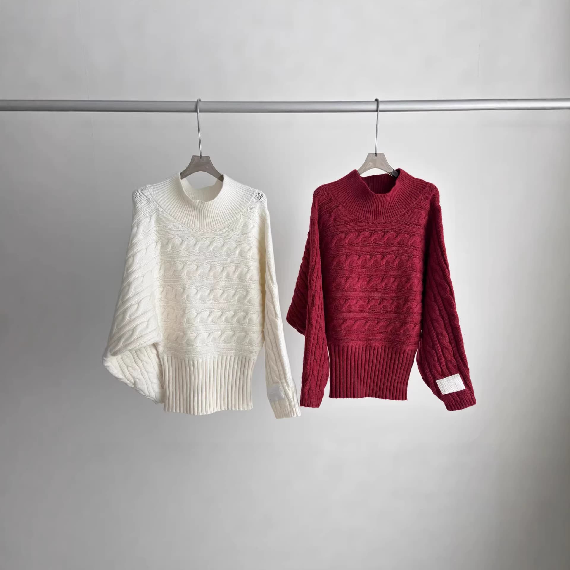 Nanyou High Version ANN 2025 New Off-Shoulder Cable Knit Sweater Loose Relaxed Vintage Pullover