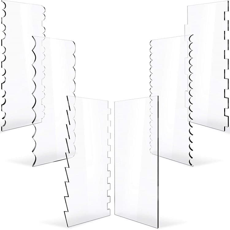 Acrylic Transparent Cake Scraper Decorative Outline Comb Pastry Cutting Machine Kitchen Baking Tool