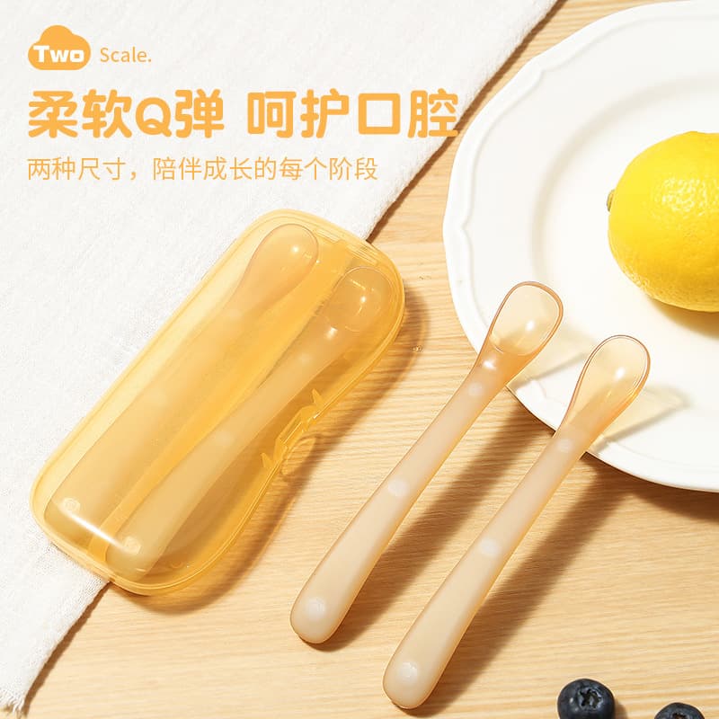 Nano color silicone spoon newborn baby spoon food supplement spoon silicone soft spoon baby rice cereal rice flour spoon wholesale