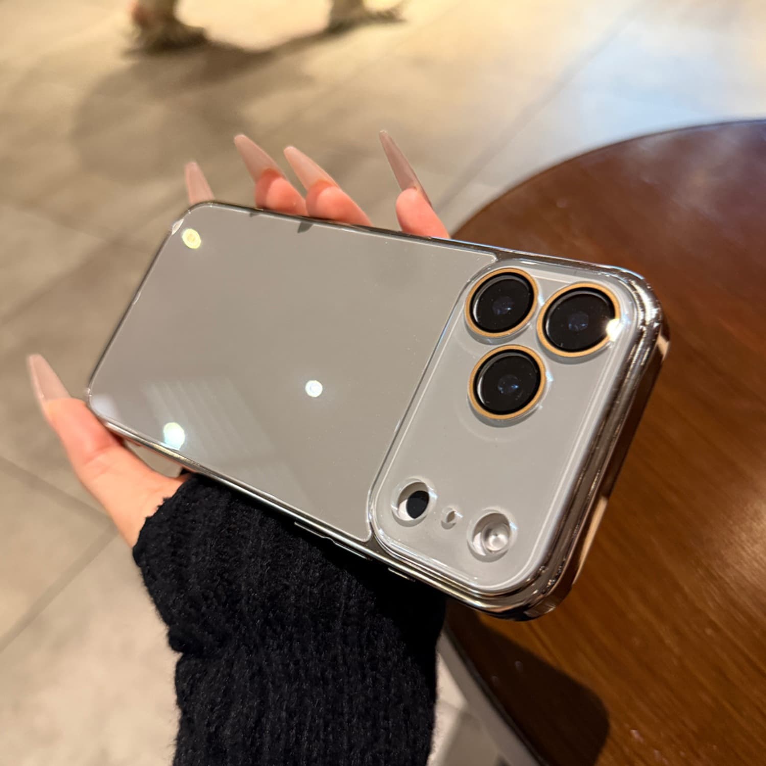 For iPhone 17 Case Large Window Ice Electroplated Tempered Glass iPhone 16 Anti-Drop Full Coverage Protective Case