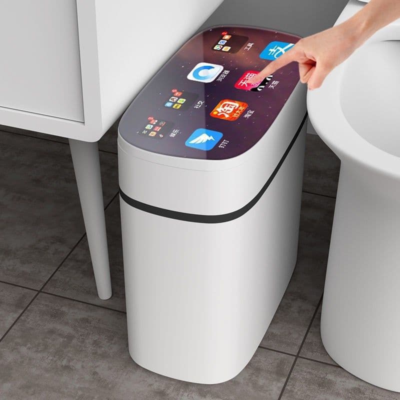 Intelligent Sensor Trash Bin with Automatic Lid Opening, Large Capacity, Specifically for Home Bathroom, Toilet, Kitchen, and Bedroom