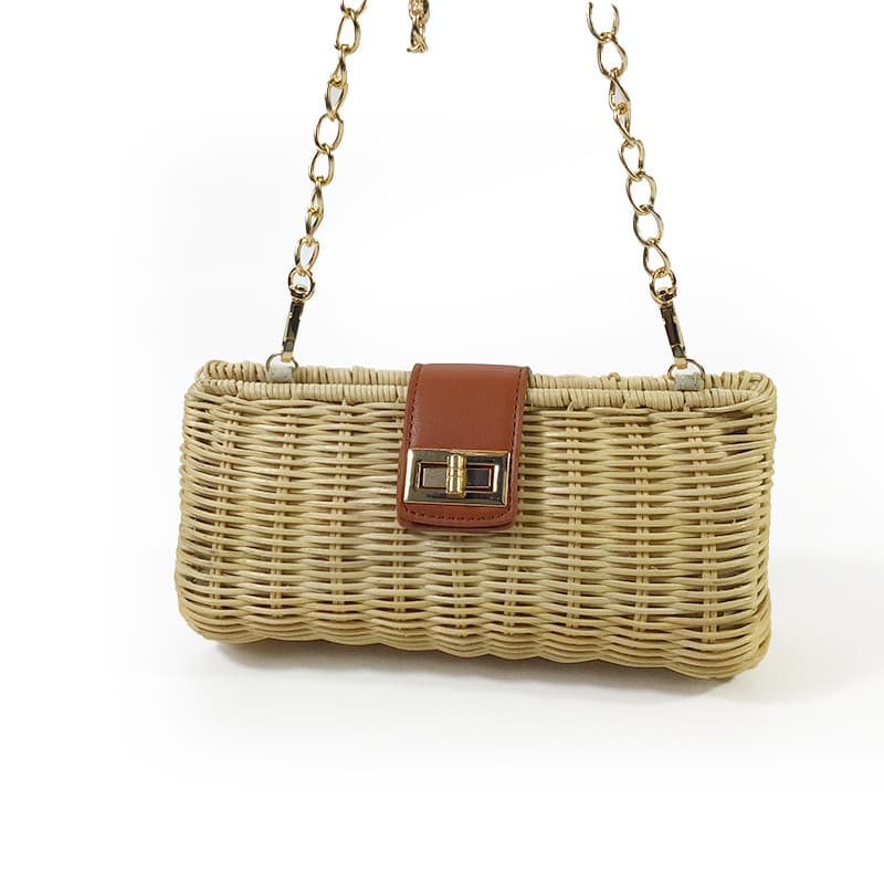 New handmade genuine rattan bag shoulder bag white rattan plant rattan woven ins versatile handmade wicker handbag