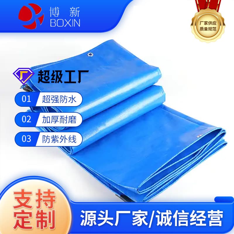 Boxin Waterproof Tarpaulin Stock Wholesale Double Blue Tarp Pool Cover Moisture-Proof Sunshade Rainproof Tarp for Export