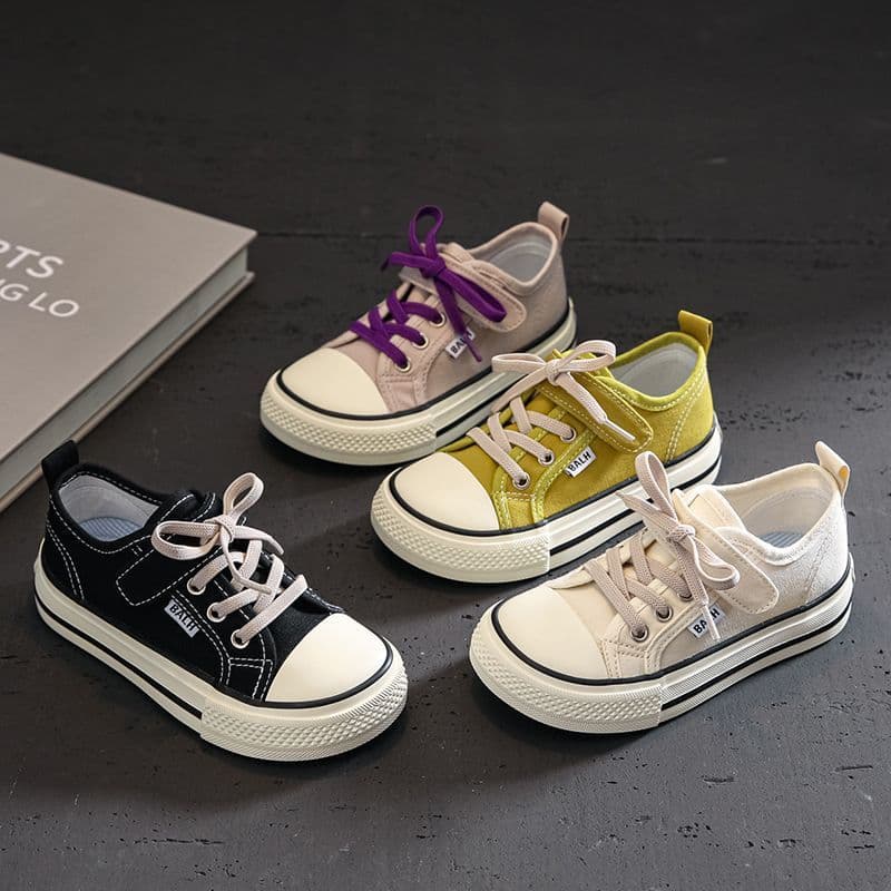 Soft Sole Mango Toe Low-Top Canvas Shoes for Kids, Korean Style Girls' Shoes, 2025 Spring Autumn New Arrival, Kindergarten Indoor Shoes