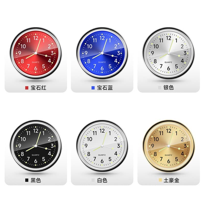 Ready-to-ship creative car clock heads with one-touch start, 4cm diameter electronic quartz clocks