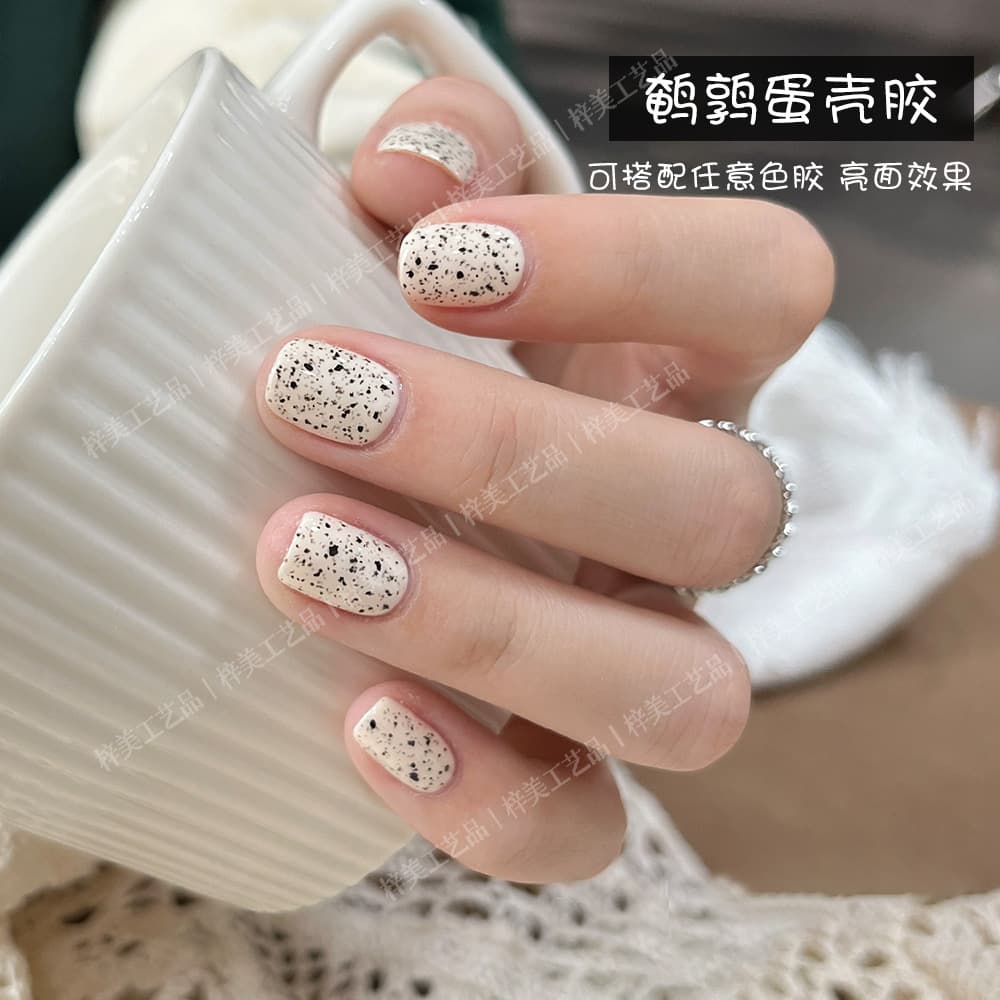 Japanese quail egg color polka dot nail polish glue spots sugar versatile small fragrance eggshell sequin material nail glue