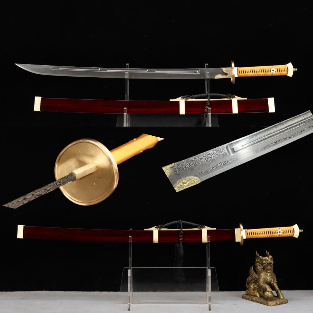 New Clip Groove Ming Yanling Blade Pattern Steel Longquan Yifeng Sword Handmade Traditional Collectible Sword Unsharpened