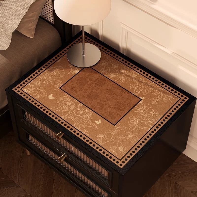 Medieval Style Bedside Table Mat, High-End Diatom Mud Table Mat, Cuttable Anti-Slip Mat, Water-Absorbent and Oil-Absorbent Desktop Protection Mat