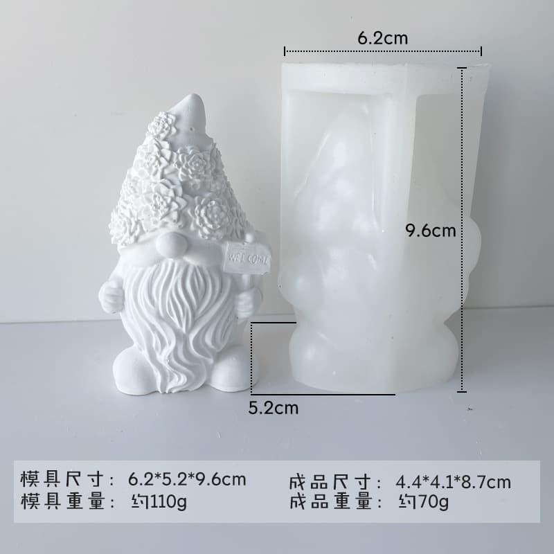 Faceless Santa Claus Candle Silicone Mold DIY Christmas Scented Candle Plaster Epoxy Resin Ornament Mold