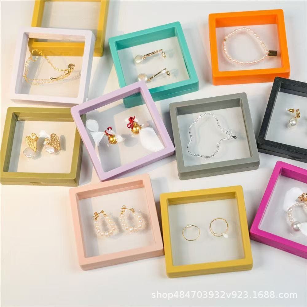 Transparent PE Floating Box Small Gift Box Jewelry Storage Packaging Box Bracelet Necklace In Stock Promotion
