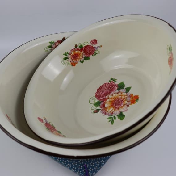 Enamel Bowl Thickened Nostalgic Household Old-Fashioned Noodle Bowl Large Bowl Soup Bowl Instant Noodle Bowl Vegetable Bowl Restaurant Soup Basin Enamel Small Basin