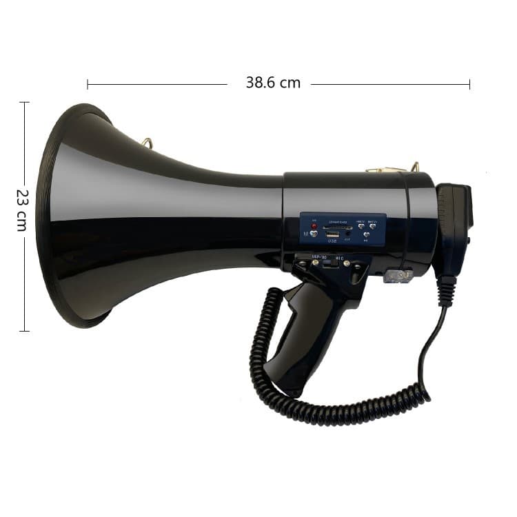 Outdoor High-Pitched Horn for Epidemic Control, 50W High-Power Megaphone with USB Charging and Recording, Amplifier Speaker