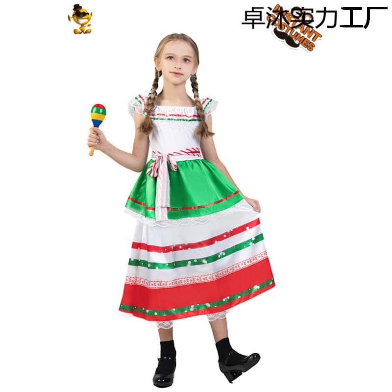 Halloween Children's Girl Mexican Party Costume Role-Play Clothing Stage Performance Outfit Cross-border