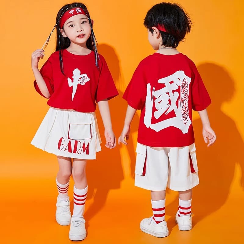 Primary school sports meet class uniforms, June 1st kindergarten group costumes, children's cheerleading performance outfits, boys and girls' national trend style.