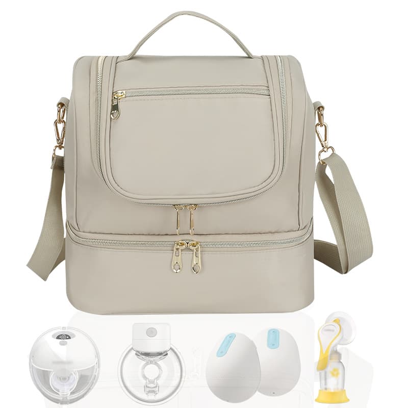 Cross-border Trade Manufacturer Custom New PU Breast Pump Bag for Moms, Fashionable Single Shoulder Mommy Bag, Leather Mommy Tote