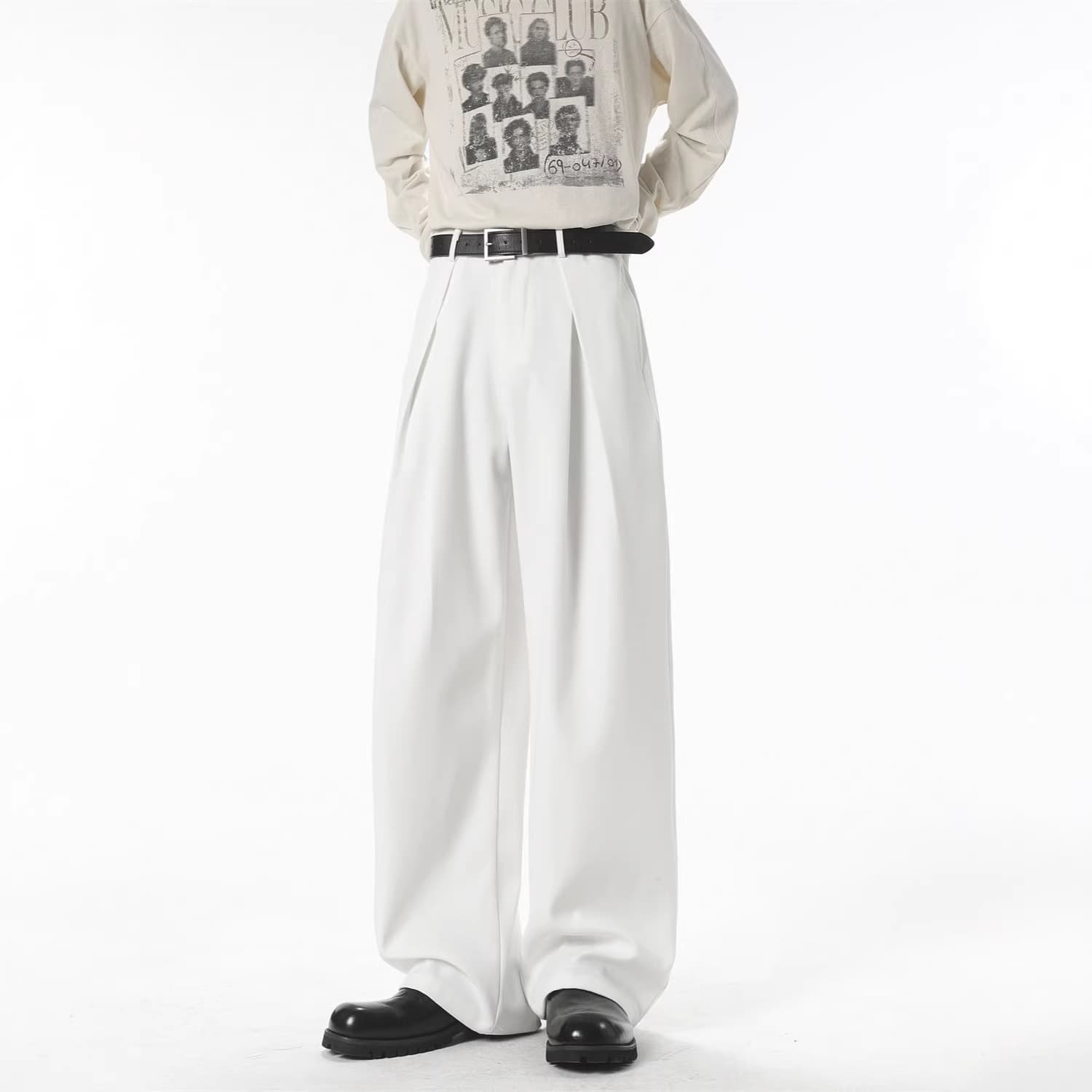American three-dimensional A-line silhouette pleated trousers for men 2026 summer cleanfit loose drape floor-length trousers
