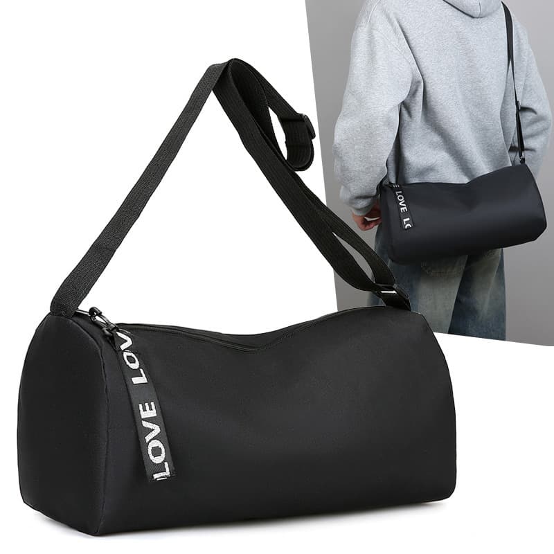 Trendy versatile casual crossbody bag water-resistant men's commuter cylindrical bag large capacity Korean style minimalist single shoulder bag for women