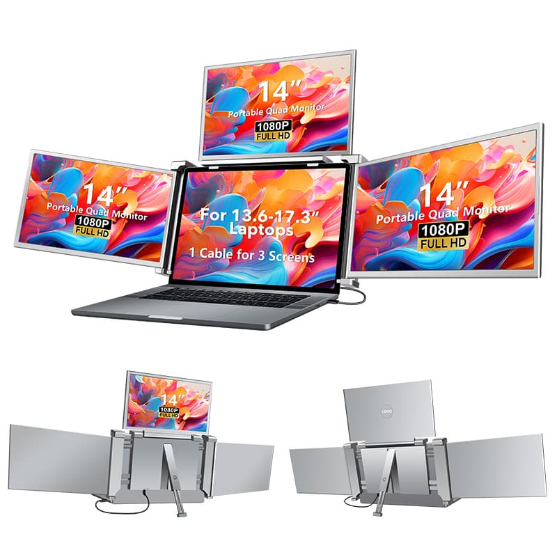 Portable Monitor Single Screen / Dual Screen / Triple Screen Laptop Secondary Display