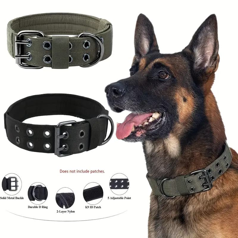 Outdoor Tactical Dog Vest Nylon Fabric Pin Buckle Adjustable Dog Collar Set Pet Supplies