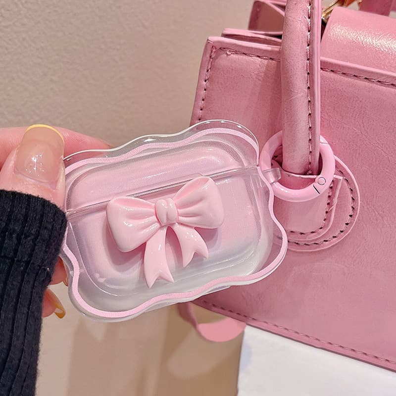 Girl Pink Bow 3D Case for AirPods AirPods Pro Apple AirPods Pro 2