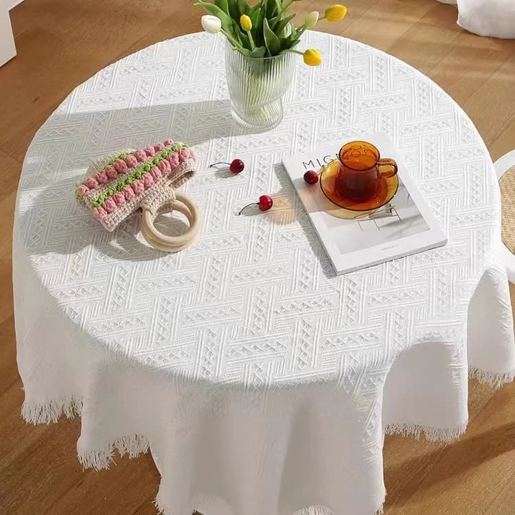 Cross-border French tablecloth ins style round table square table wear-resistant coffee table bedside table book dining table photo background cloth tablecloth